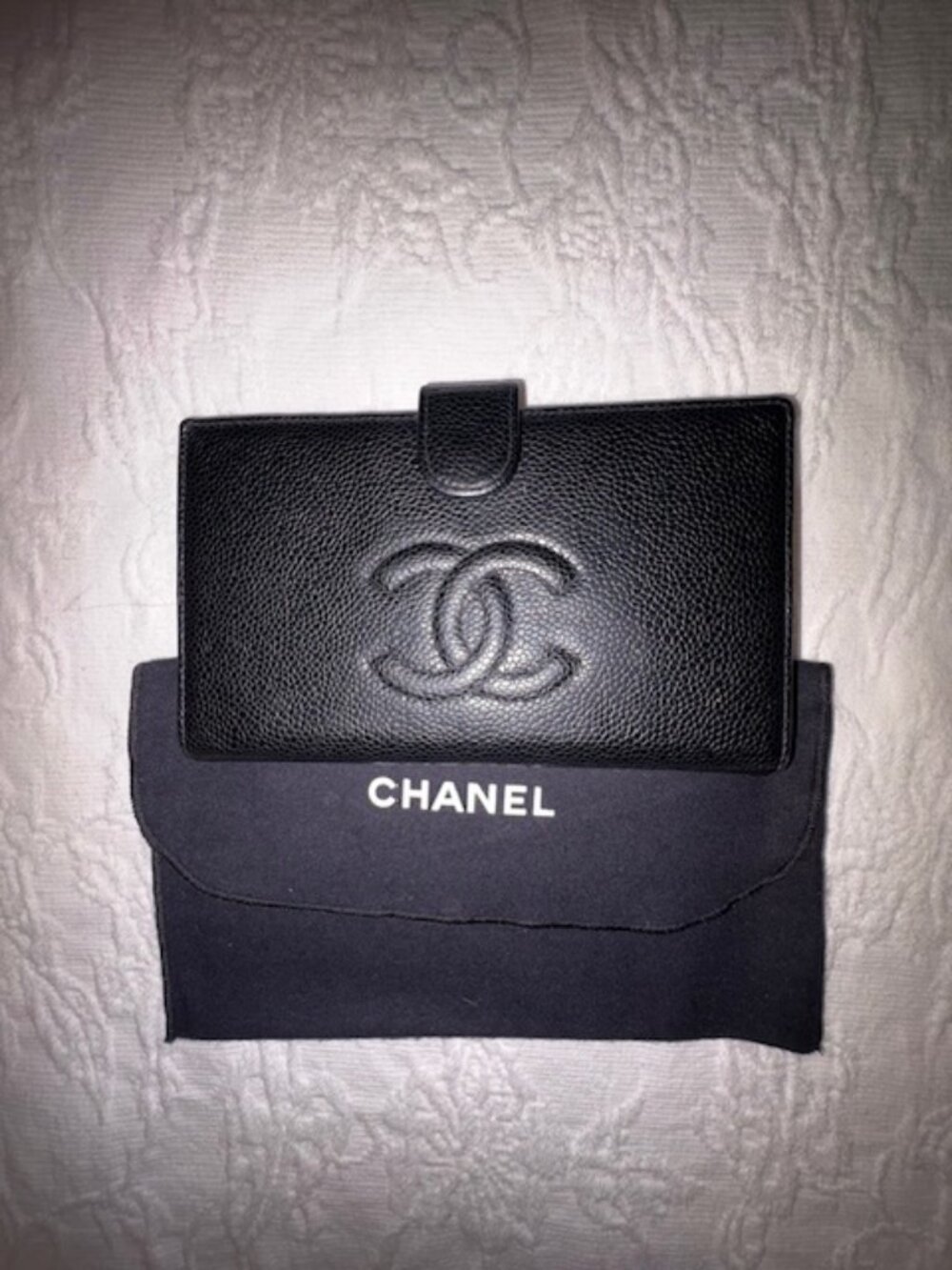 Chanel Black Caviar Timeless CC French Wallet